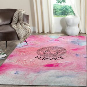 Versace Area Pink Luxury Fashion Brand Rug Door Mat Area Carpet Home Decor