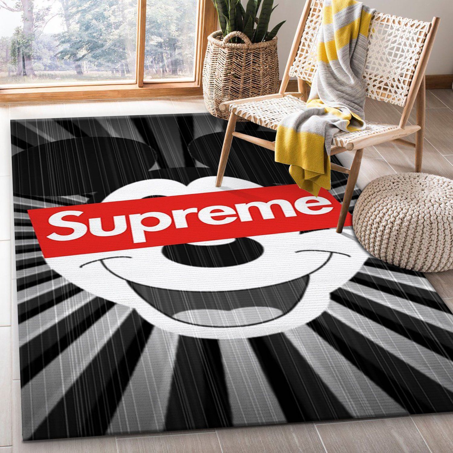 Supreme Mickey Movie Area Bed Luxury Fashion Brand Rug Area Carpet Home Decor Door Mat