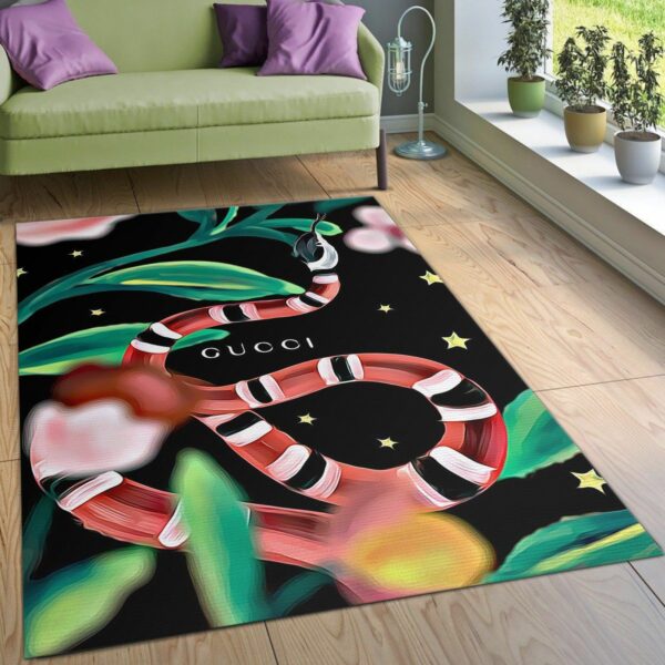 Gucci Snake Area Bed Christmas Luxury Fashion Brand Rug Area Carpet Home Decor Door Mat