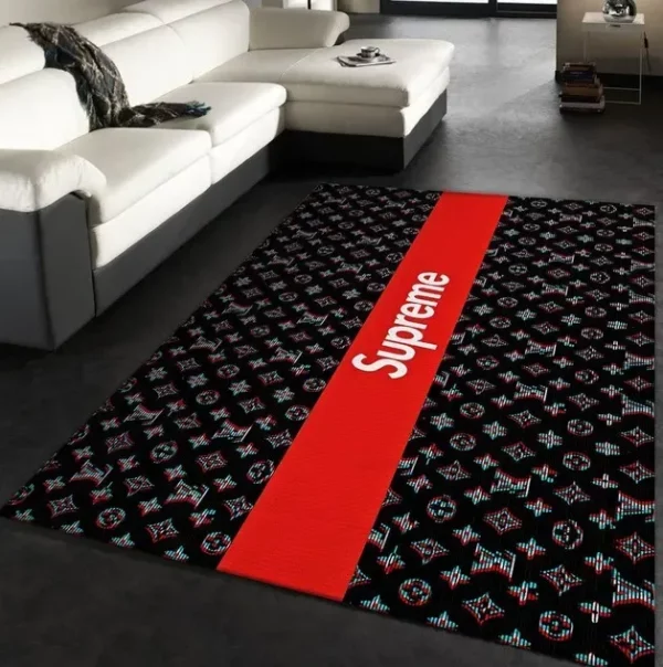 Louis Vuitton Supreme Luxury Fashion Brand Rug Home Decor Area Carpet Door Mat