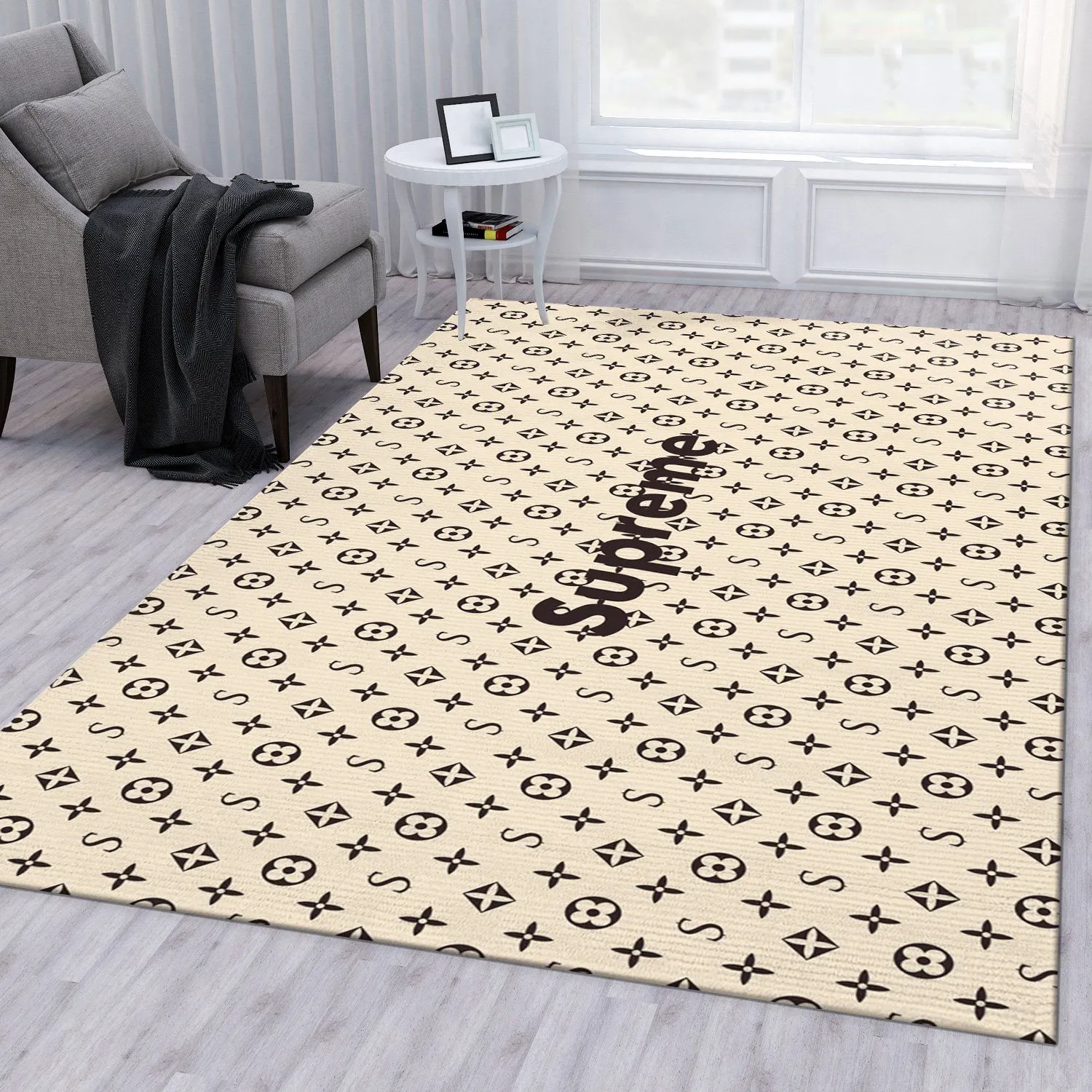 Supereme X Louis Vuitton Luxury Fashion Brand Rug Home Decor Area Carpet Door Mat