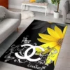 Chanel Sun Flower Luxury Fashion Brand Rug Area Carpet Home Decor Door Mat