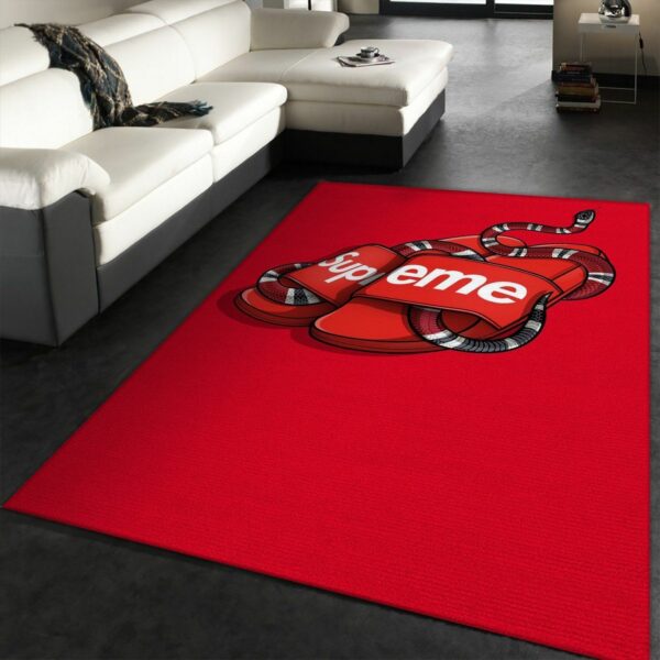 Gucci With Supreme Area Fn Local The Luxury Fashion Brand Rug Home Decor Door Mat Area Carpet