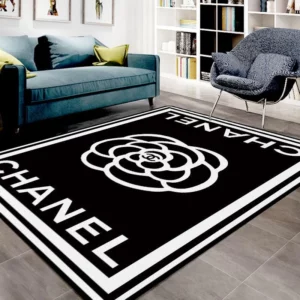 Chanel Black Mat Luxury Fashion Brand Rug Area Carpet Home Decor Door Mat