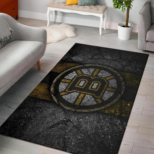 Boston Bruinss Nhl Hockey Team Logo Type 7189 Rug Area Carpet Living Room Home Decor