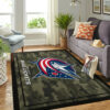 Columbus Blue Jackets Nhls Camo Style Team Logo Type 7190 Rug Home Decor Living Room Area Carpet