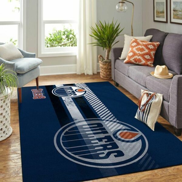 Edmonton Oilerss Nhl Hockey Team Logo Type 7199 Rug Living Room Home Decor Area Carpet