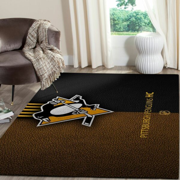Pittsburgh Penguins Logo Nhl Fn Hockeys Custom Type 7204 Rug Area Carpet Living Room Home Decor