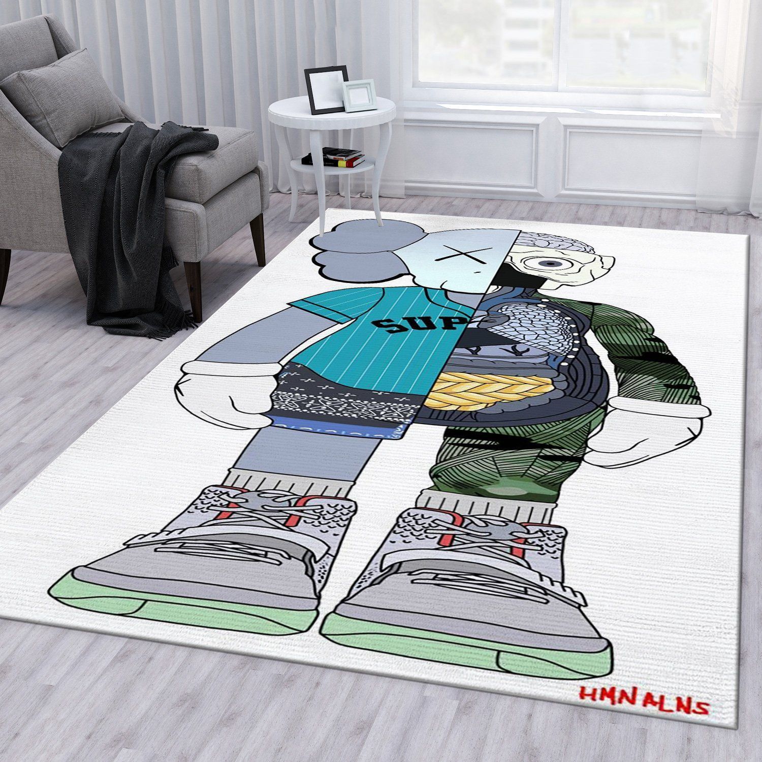 Kaws X Supreme Area For Christmas Bed Luxury Fashion Brand Rug Area Carpet Home Decor Door Mat