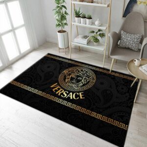 Versace Gold And Black Area Fn The Luxury Fashion Brand Rug Area Carpet Home Decor Door Mat