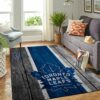 Toronto Maple Leafs Nhl Team Logo Wooden Type 7651 Rug Home Decor Living Room Area Carpet