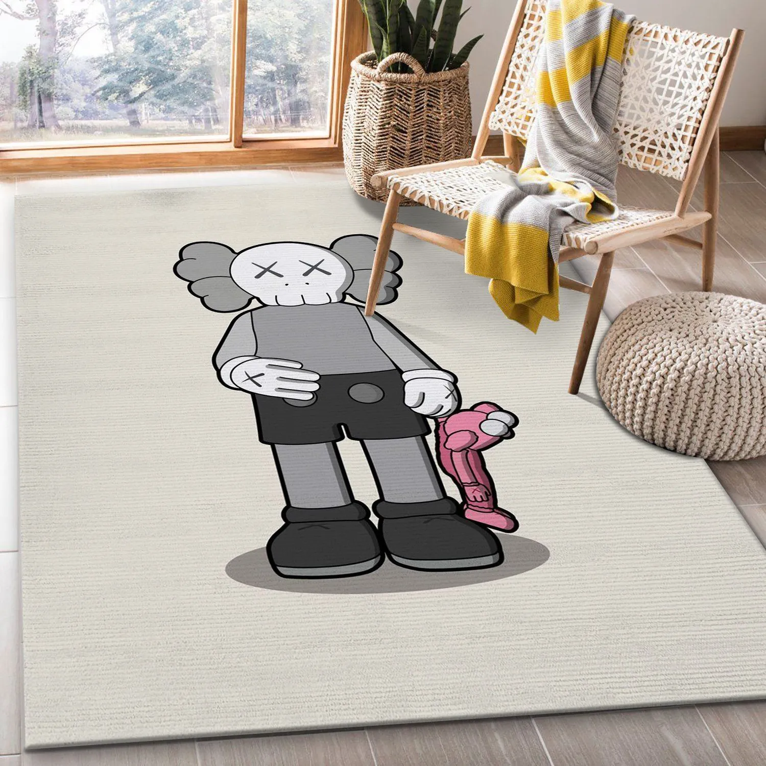 Kaws Share Cream Luxury Fashion Brand Rug Home Decor Door Mat Area Carpet