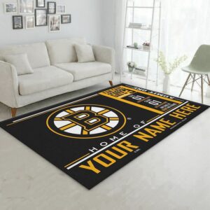 Customizable Boston Bruins Wincraft Personalized Nhl Type 7704 Rug Home Decor Area Carpet Living Room