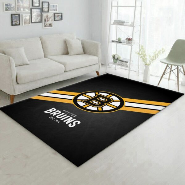 Boston Bruins Logo Nhl Fn Hockey Type 7707 Rug Home Decor Area Carpet Living Room