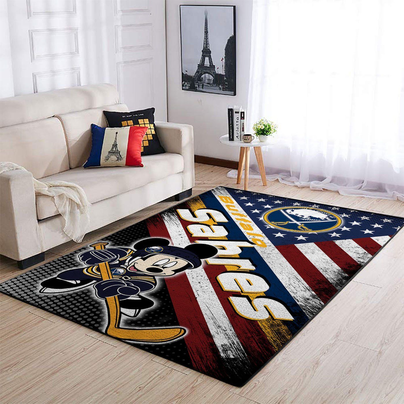 Buffalo Sabres Nhl Team Logo Mickey Us Type 7711 Rug Home Decor Area Carpet Living Room