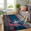 Columbus Blue Jackets Nhl Team Logo Wooden Type 7723 Rug Home Decor Living Room Area Carpet