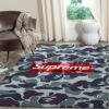 Louis Vuitton And Supreme Glitch Area Christmas The Luxury Fashion Brand Rug Home Decor Area Carpet Door Mat