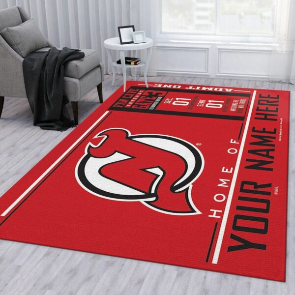 Customizable New Jersey Devils Wincraft Personalized Nhl Type 7754 Rug Living Room Home Decor Area Carpet