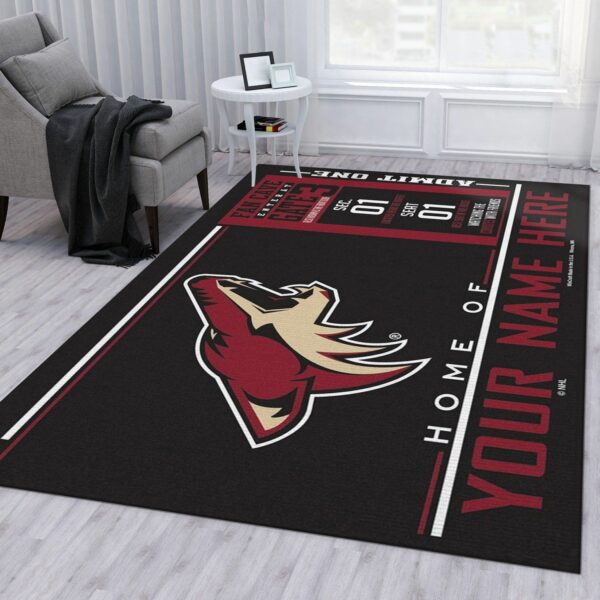 Customizable Arizona Coyotes Wincraft Personalized Nhl Type 7766 Rug Area Carpet Living Room Home Decor