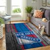 New York Rangers Nhl Team Logo Wooden Type 7772 Rug Living Room Area Carpet Home Decor