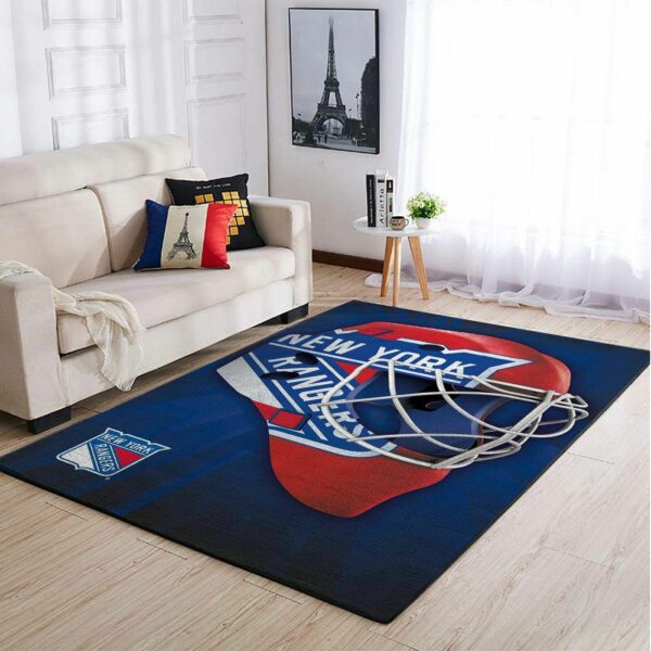 New York Rangers Nhl Team Logo Type 7777 Rug Home Decor Living Room Area Carpet