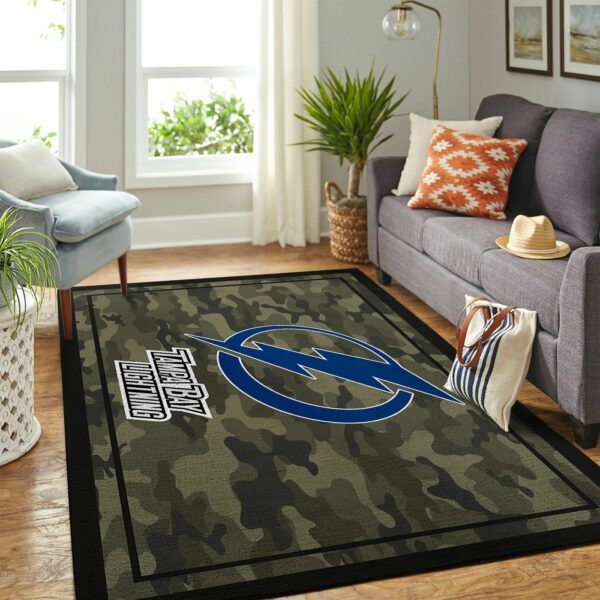 Tampa Bay Lightning Nhl Team Logo Camo Type 7780 Rug Living Room Home Decor Area Carpet