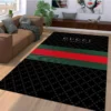 Gucci Black Stripe Mat Luxury Fashion Brand Rug Home Decor Area Carpet Door Mat