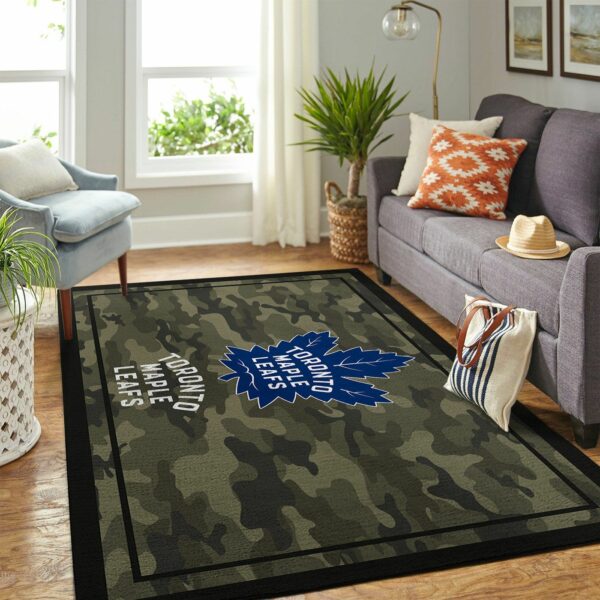 Toronto Maple Leafs Nhl Team Logo Camo Type 7805 Rug Living Room Area Carpet Home Decor
