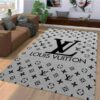 Monochrome Louis Vuitton Area The Luxury Fashion Brand Rug Door Mat Area Carpet Home Decor