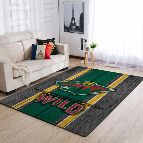 Minnesota Wild Nhl Team Logo Type 7849 Rug Living Room Area Carpet Home Decor