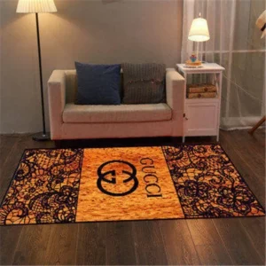 Gucci Orange Mat Luxury Fashion Brand Rug Area Carpet Home Decor Door Mat