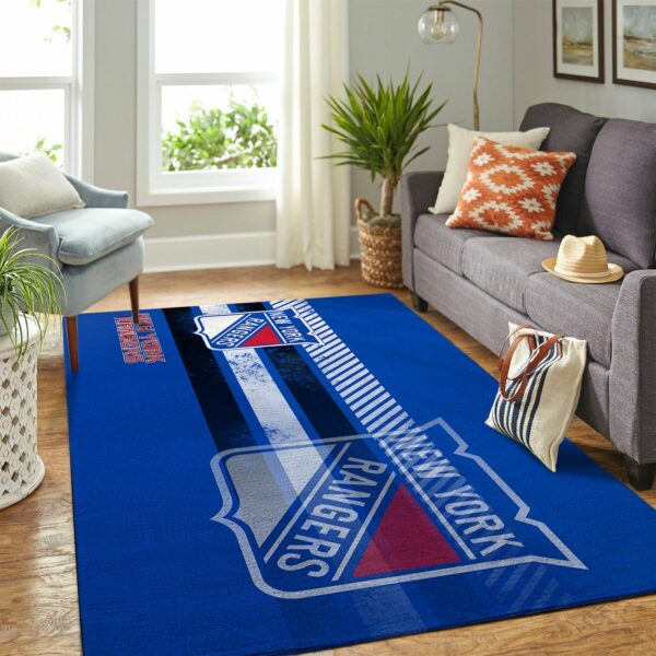 New York Rangers Nhl Team Logo Nice Type 7865 Rug Area Carpet Home Decor Living Room