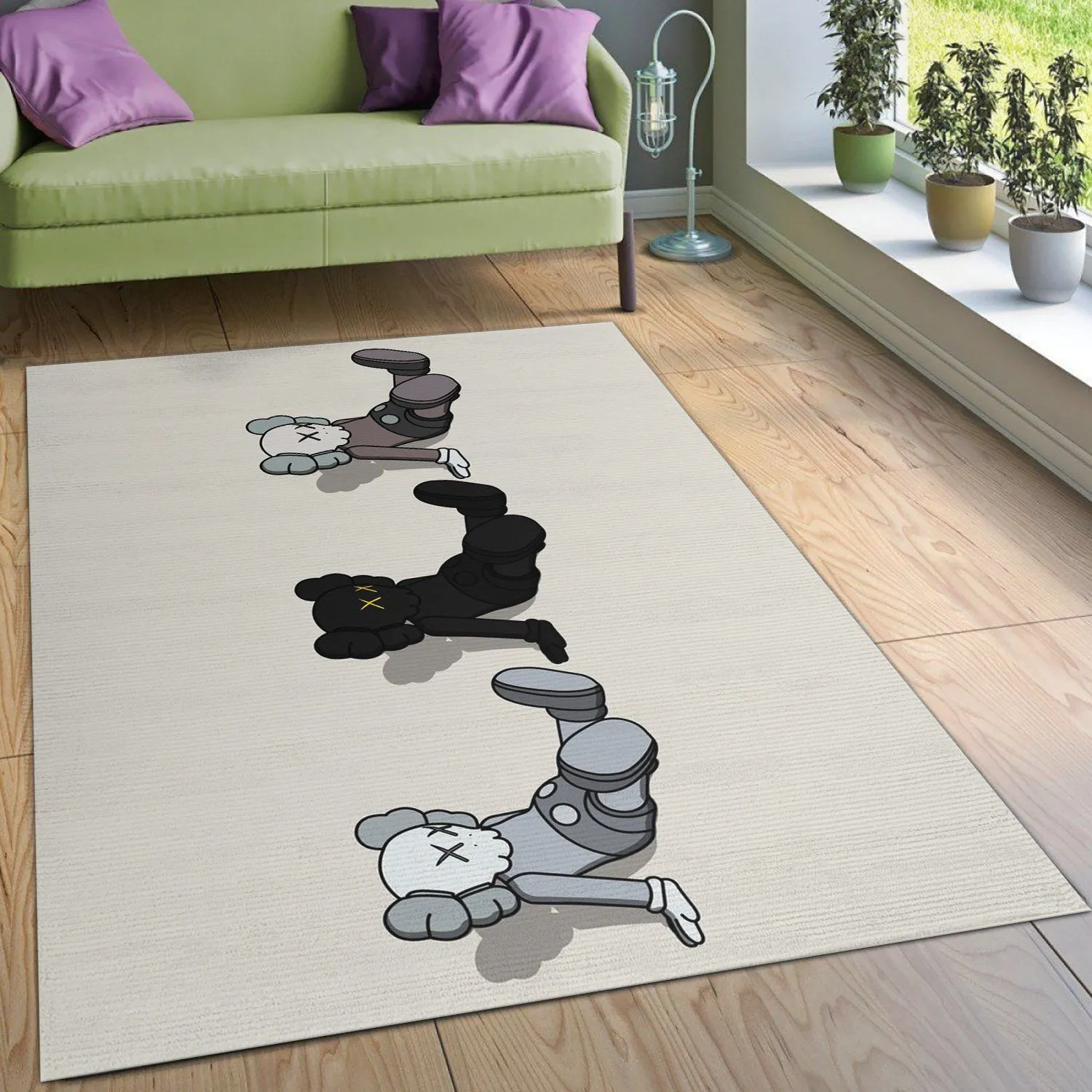 Kaws Supreme Figurine Set Luxury Fashion Brand Rug Door Mat Home Decor Area Carpet