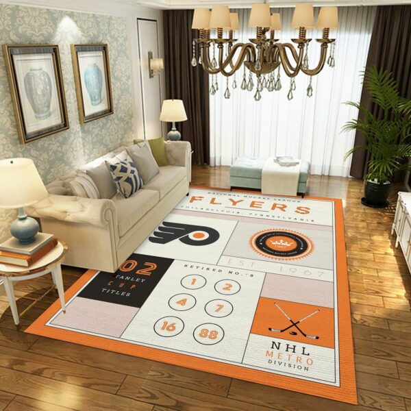 Philadelphia Flyers Nhl Us Type 7868 Rug Living Room Home Decor Area Carpet