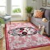 New Jersey Devils Nhl Team Logo Skull Flower Type 7869 Rug Area Carpet Home Decor Living Room
