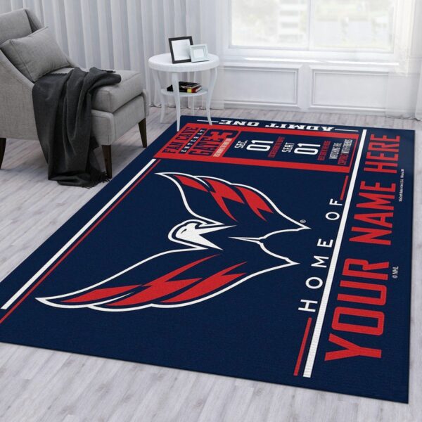 Customizable Capitals Wincraft Personalized Nhl Type 7875 Rug Living Room Home Decor Area Carpet