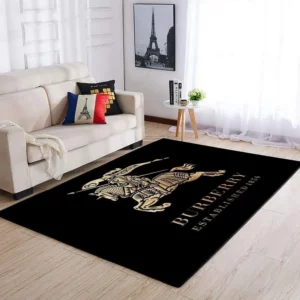 Burberry Black Golden Luxury Fashion Brand Rug Area Carpet Door Mat Home Decor