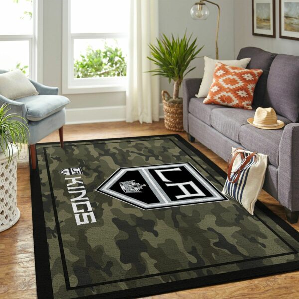 Los Angeles Kings Nhl Team Logo Camo Type 7888 Rug Living Room Area Carpet Home Decor