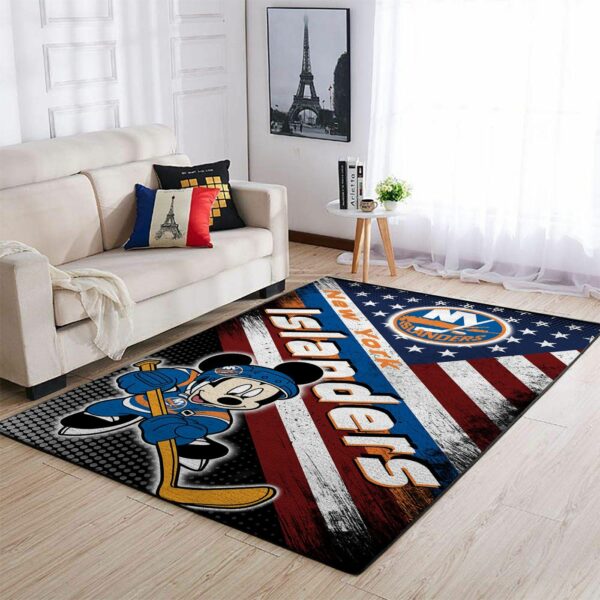 New York Islanders Nhl Team Logo Mickey Us Type 7894 Rug Home Decor Area Carpet Living Room