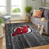 New Jersey Devils Nhl Team Logo Grey Wooden Type 7900 Rug Home Decor Area Carpet Living Room