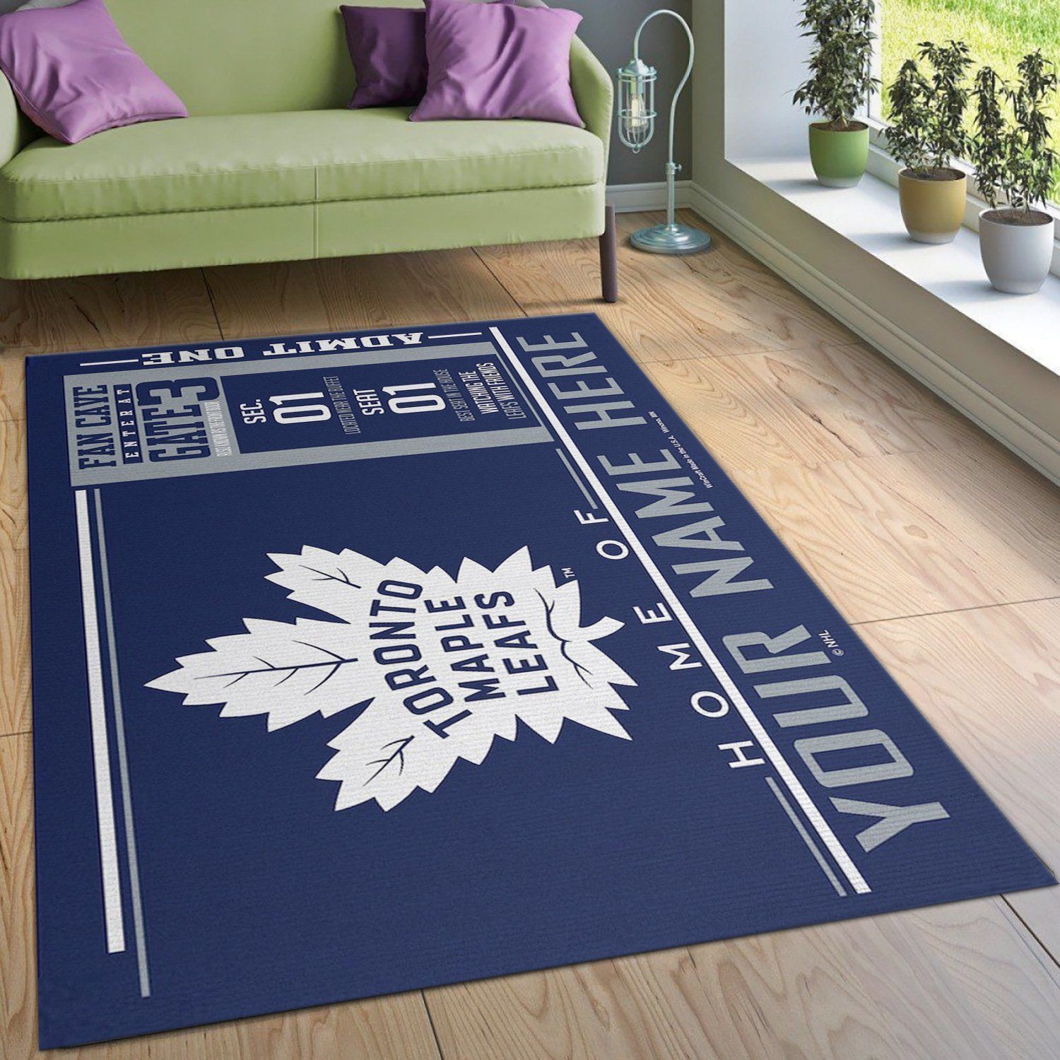 Customizable Toronto Maple Leafs Wincraft Personalized Nhl Type 7910 Rug Area Carpet Living Room Home Decor