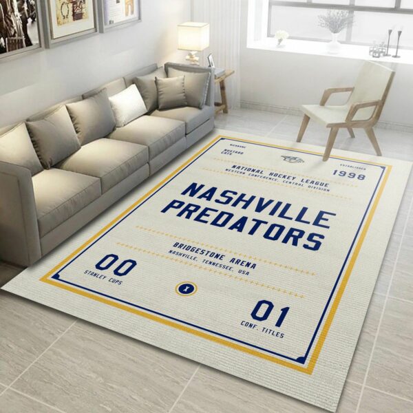 Nashville Predators Nhl Art Nhl And Us Type 7929 Rug Home Decor Living Room Area Carpet