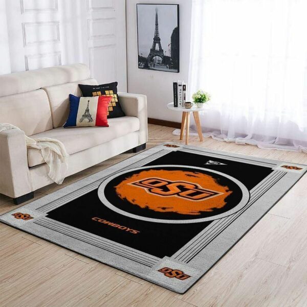 Oklahoma State Cowboyss Ncaa Football Basketball Team Logo Type 7947 Rug Area Carpet Home Decor Living Room