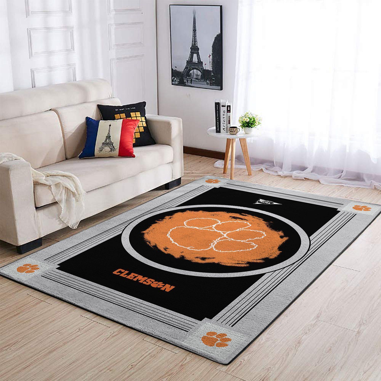 Clemson Tigers Ncaas Team Logo Type 7980 Rug Home Decor Living Room Area Carpet