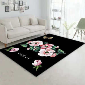 Gucci Flower Rectangle Rug Luxury Home Decor Door Mat Fashion Brand Area Carpet