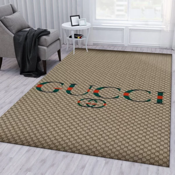 Gucci Monogram Rectangle Rug Fashion Brand Home Decor Area Carpet Luxury Door Mat