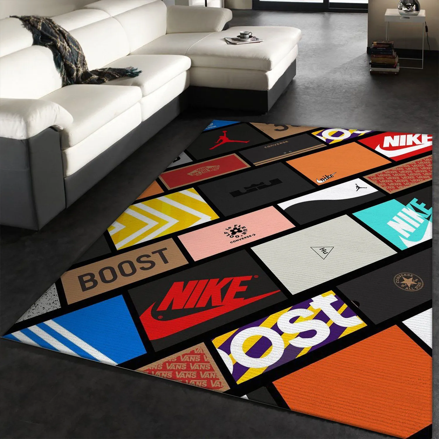 Sneaker Box Rectangle Rug Area Carpet Home Decor Luxury Door Mat Fashion Brand