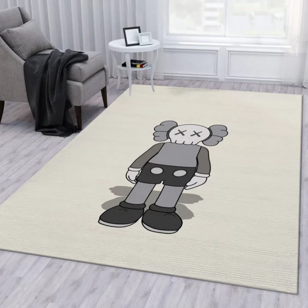 Kaws Standing Grey Rectangle Rug Home Decor Luxury Area Carpet Fashion Brand Door Mat