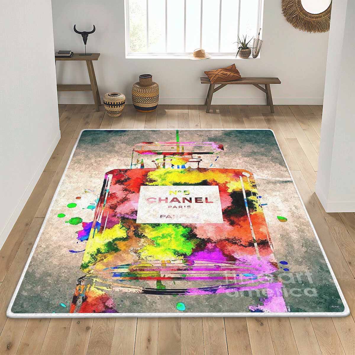 Coco Chanel Paris Rectangle Rug Home Decor Luxury Area Carpet Fashion Brand Door Mat