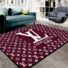 Louis Vuitton Paris Red Rectangle Rug Door Mat Area Carpet Home Decor Fashion Brand Luxury